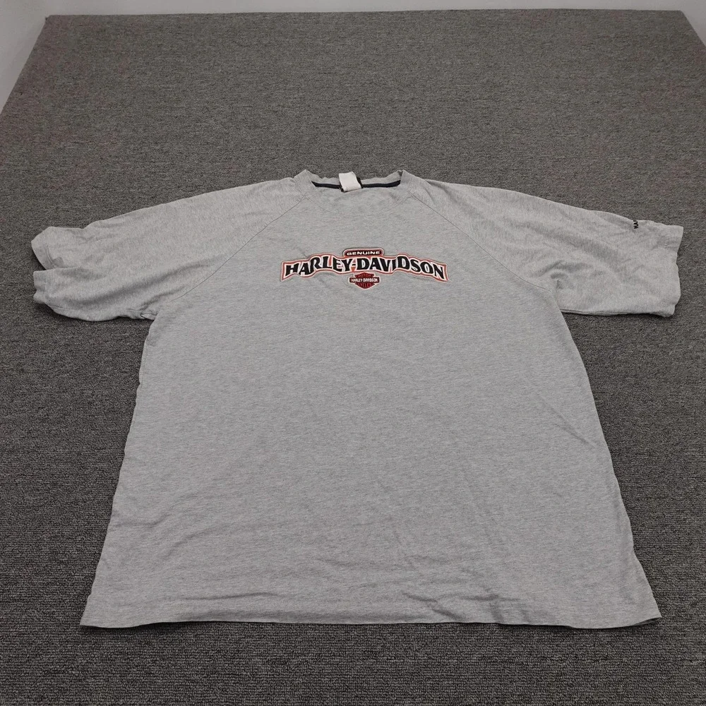 Harley-Davidson Shirt Mens 3XL Gray Genuine Logo Graphic Motorcycle Biker Tee
